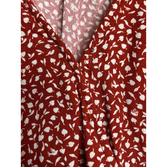 Madewell Womens Overture To In Ditsy Floral Red Plus Sz 3X Blouse Dainty - Picture 6 of 11